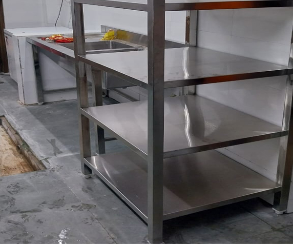 Stainless Steel Commercial Kitchen Storage Racks for Hotel, Restaurant, Catering Business, and Commercial Kitchen